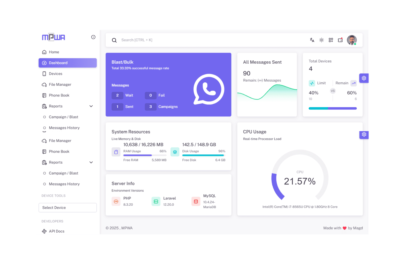 hero dashboard